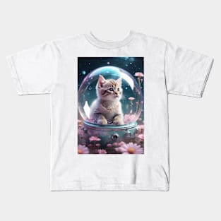 Galactic Feline Explorer Kids T-Shirt